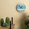 Blue Wood Wall Clock Battery Operated 12 Inch (30 cm) - Silent Frameless Farmhouse & Beach Decor Analog Wall Clock for Bedroom, Kitchen, Office